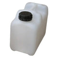 Weißer 5 liter ck kanister aus hdpe kunststoff mit schwarzem schraubverschluss und din51 norm