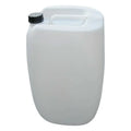 Weißer 60 liter kunststoff kanister din61 mit schwarzem schraubdeckel griff aus hdpe plastik