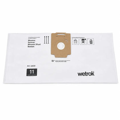 WETROK Comfort Monovac / Durovac sac filtre en non-tissé 11 litres, lot de 10 pièces
