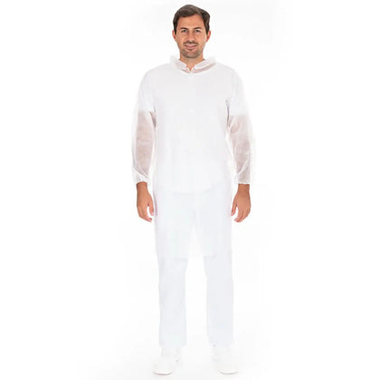 Blouse visiteur légère avec fermeture auto-agrippante en non-tissé PP
