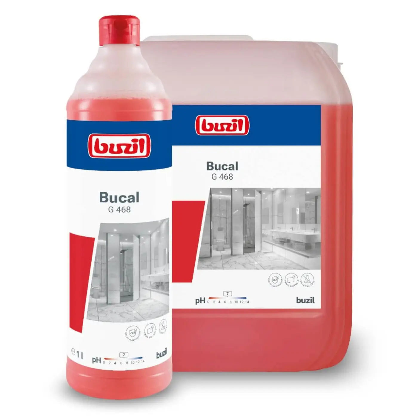 Rote buzil bucal g468 säurefreie sanitärunterhaltsreiniger in plastikflasche und kanister 10l