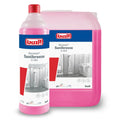 Buzil bucasan sanibreeze g454 sanitärreiniger mit geruchsblocker in rosa flasche mit rotem deckel und großer kanister