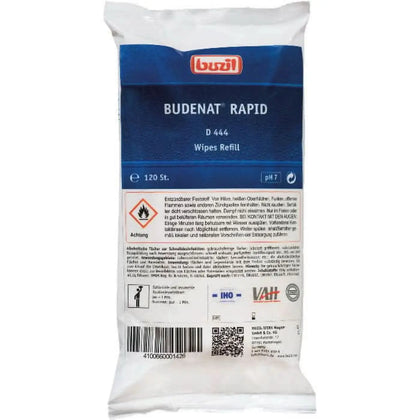 Buzil Budenat Rapid Wipes D444 Lingettes désinfectantes 120 pièces recharge