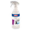 Weiße plastik-sprühflasche mit blau-weißem label der marke buzil air ambra g 564 raumspray 600 ml