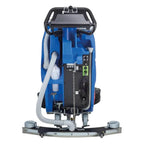 Blue industrielle scheuersaugmaschine columbus ra 66 bm 60 mit schwarzem griff und grauen schläuchen sichtbar von hinten