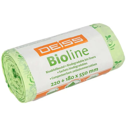 DEISS Bioline Müllbeutel 10 Liter mit Tragegriff 06065 – Palette mit 1920 Rollen