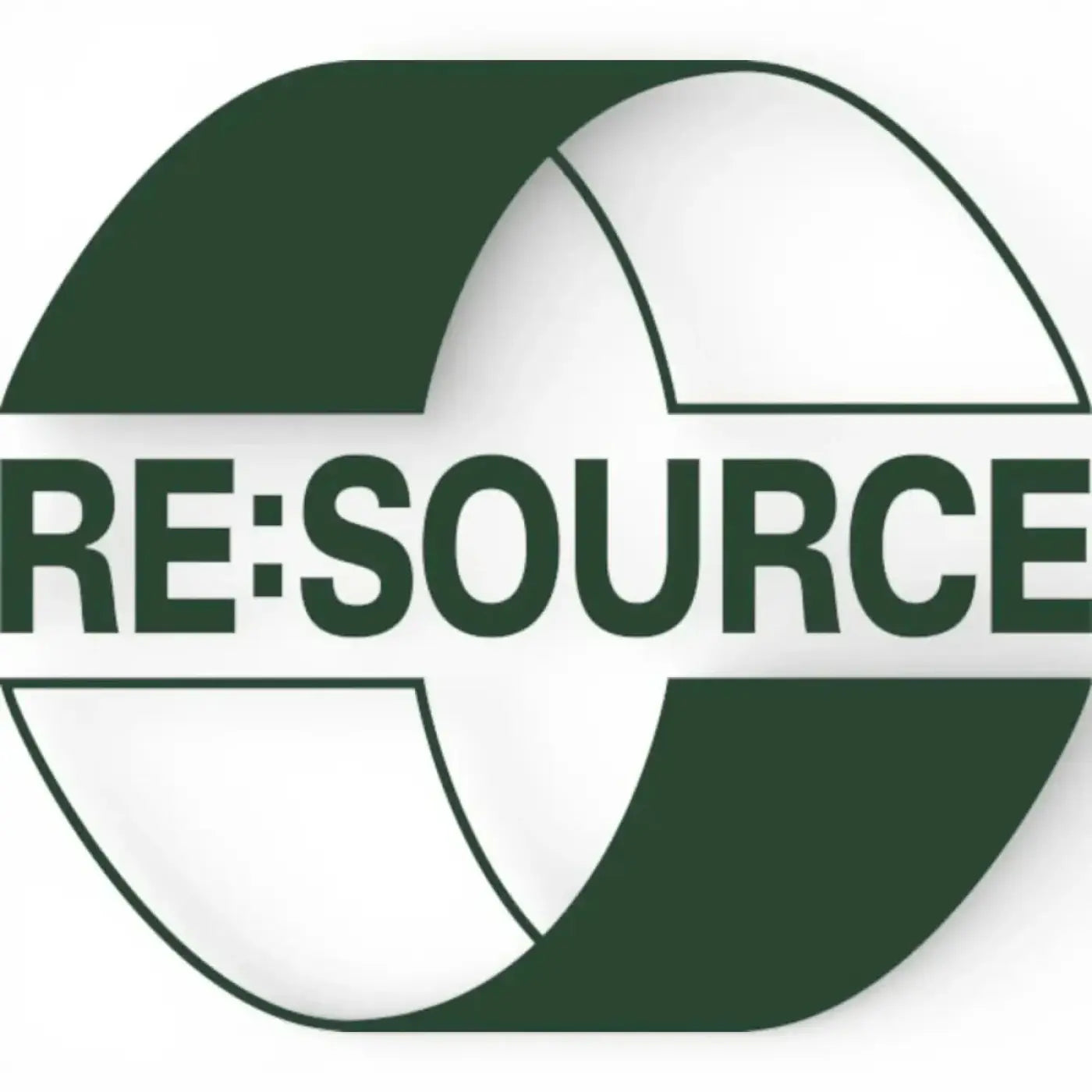 Grünes und weißes rundes logo mit dem wort re source auf einem band auf DEISS RE SOURCE schwarze müllsäcke 120 liter