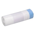 Ein rolle klarer müllbeutel aus hdpe mit blauem verschluss für 30 liter von deiss standard in weiß