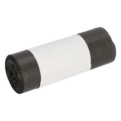 Eine rolle grauer deiss standard müllbeutel aus hdpe mit 6 litern fassungsvermögen und weißem etikett