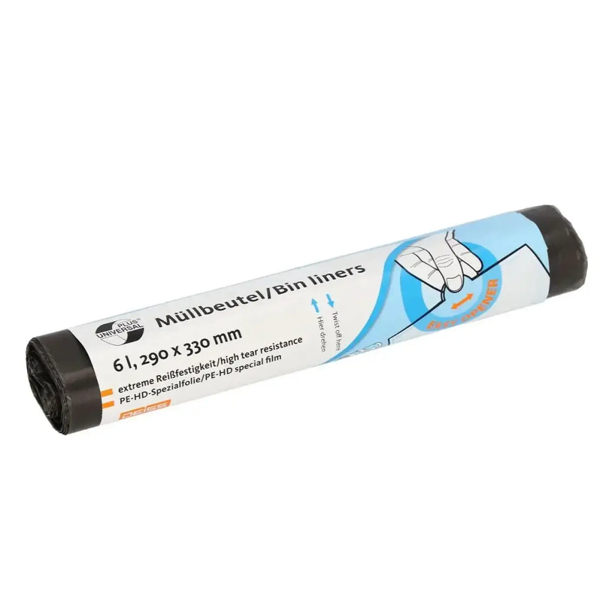 DEISS Universal Plus Müllbeutel 6 Liter HDPE Grau 44901 – Produktabbildung; Lieferumfang: 30 Rollen