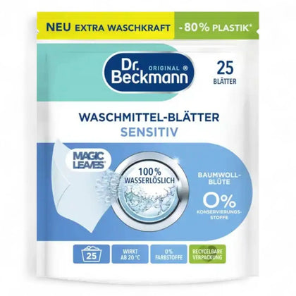 Feuilles de lessive magiques DR. BECKMANN sensibles 25 lavages