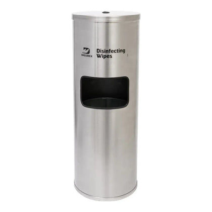 Colonne distributrice DREUMEX en acier inoxydable avec bac à déchets