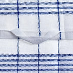 Weiß blau kariertes cotton halbleinen geschirrtuch von floorstar mit gefaltetem rand