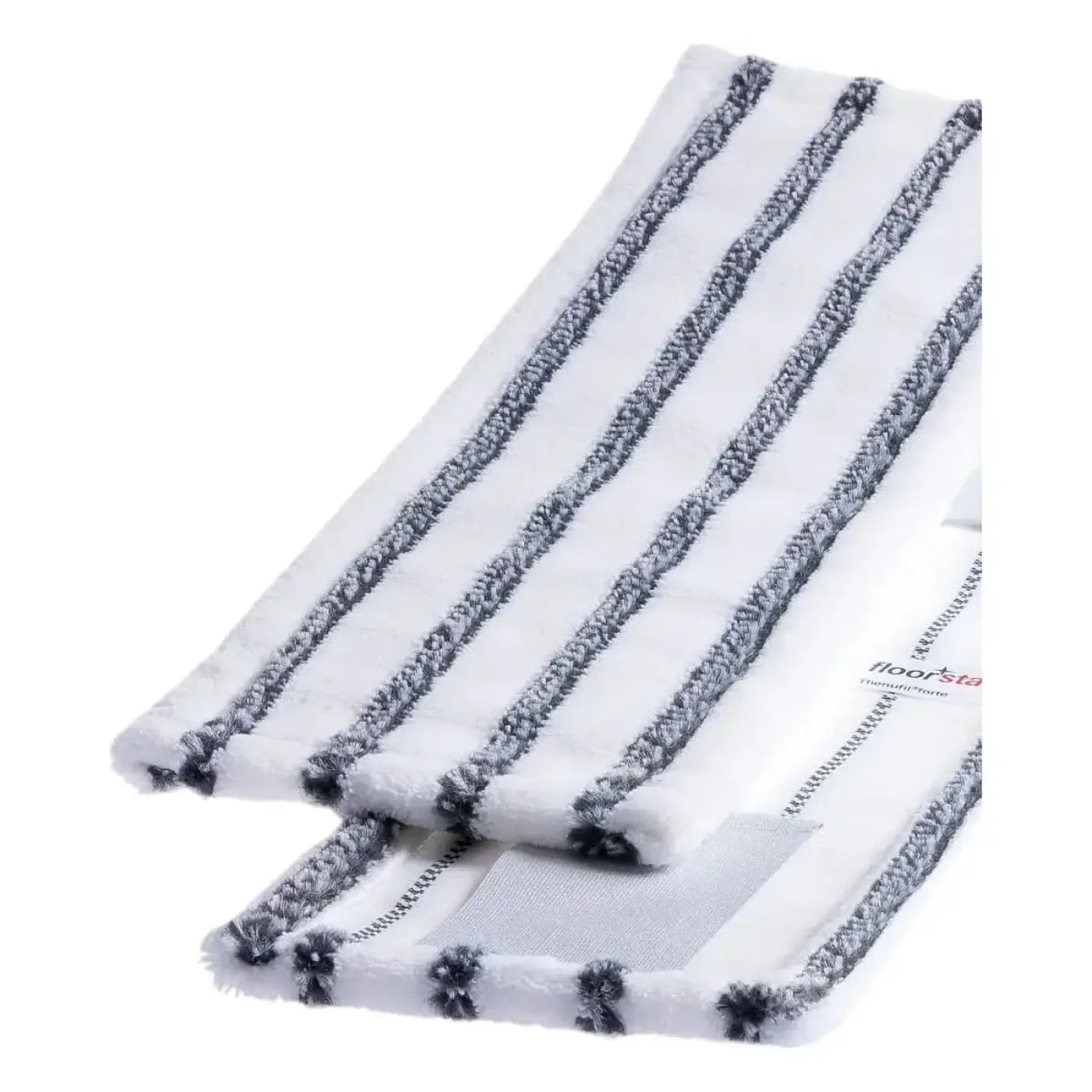 Floorstar microfasermopp thenufil forte lasche mit weiß-grau gestreiftem mikrofaser-kopf und texturierten zopfdetails