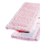 Floorstar microfasermopp thenufil pins lasche mit rosa weiß texturiertem mikrofaserkopf und grauem haftpad