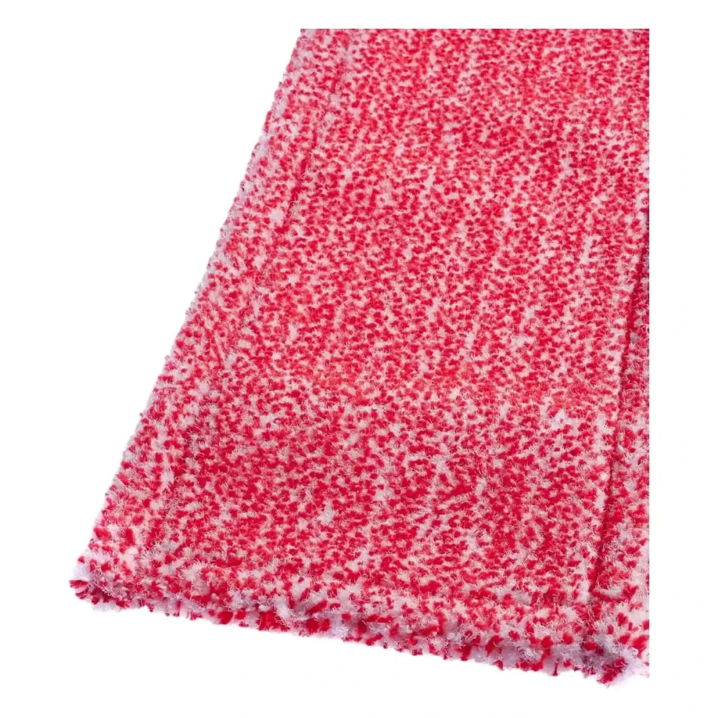 A plush red and white speckled microfiber floor mop with a soft fuzzy edge from FLOORSTAR Thenufil San Lasche