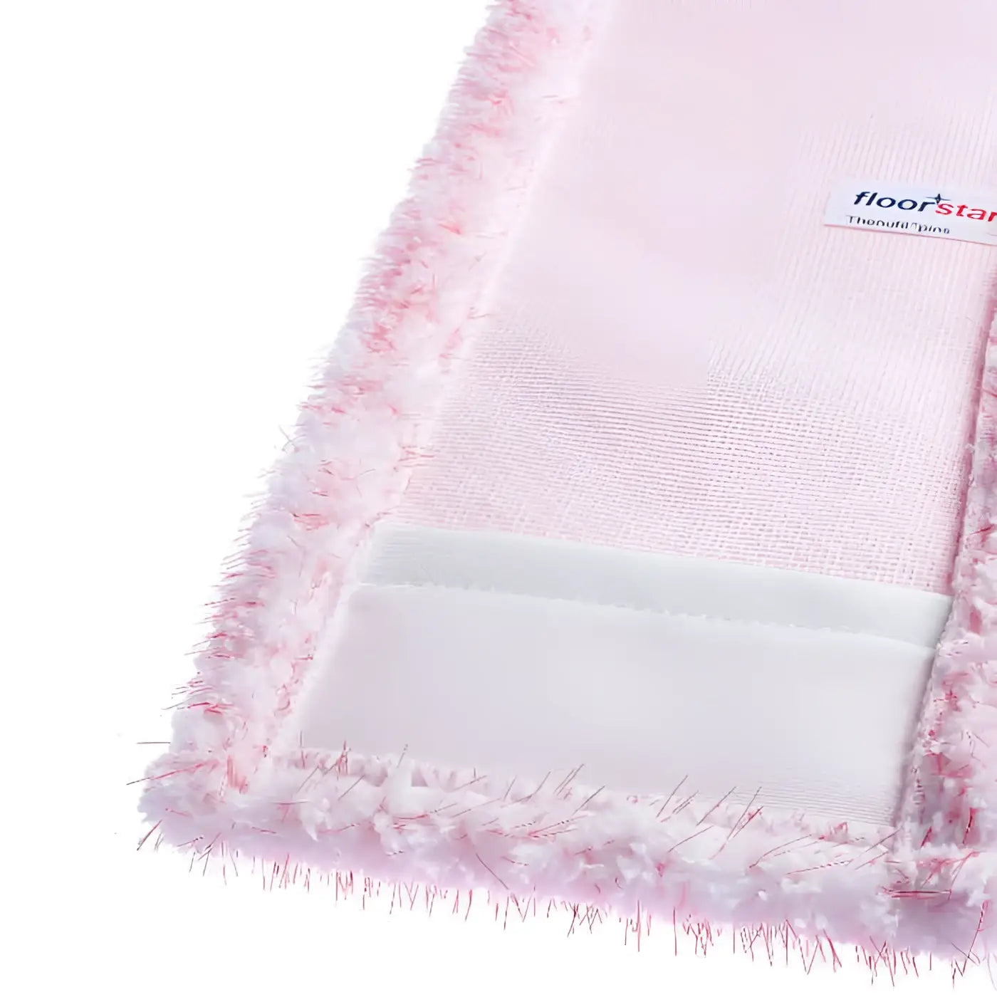 Floorstar premium microfasermopp thenufil pins pinker bodenreinigungsmatte mit pelzigen fransen und weißem elastikband
