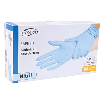 Hygonorm "Safe Fit" Gants nitrile bleus 100 pièces