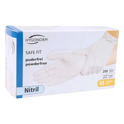 Gants en nitrile Hygonorm "Safe Fit" blancs 200 pièces