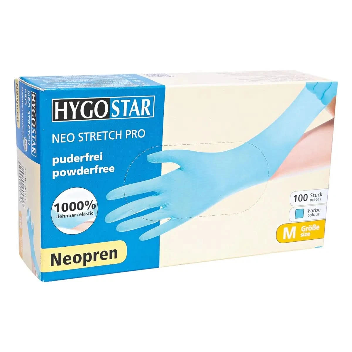 Hygostar Neopren-Handschuhe Neo Stretch Pro puderfrei Türkis.