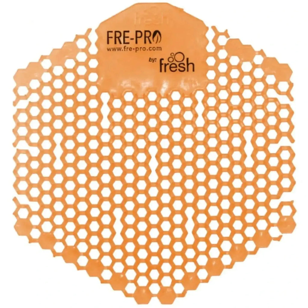 Frepro wave 3d oranger sechseckiger urinaleinlage urinalsieb mit frischem geruch und odor control mat