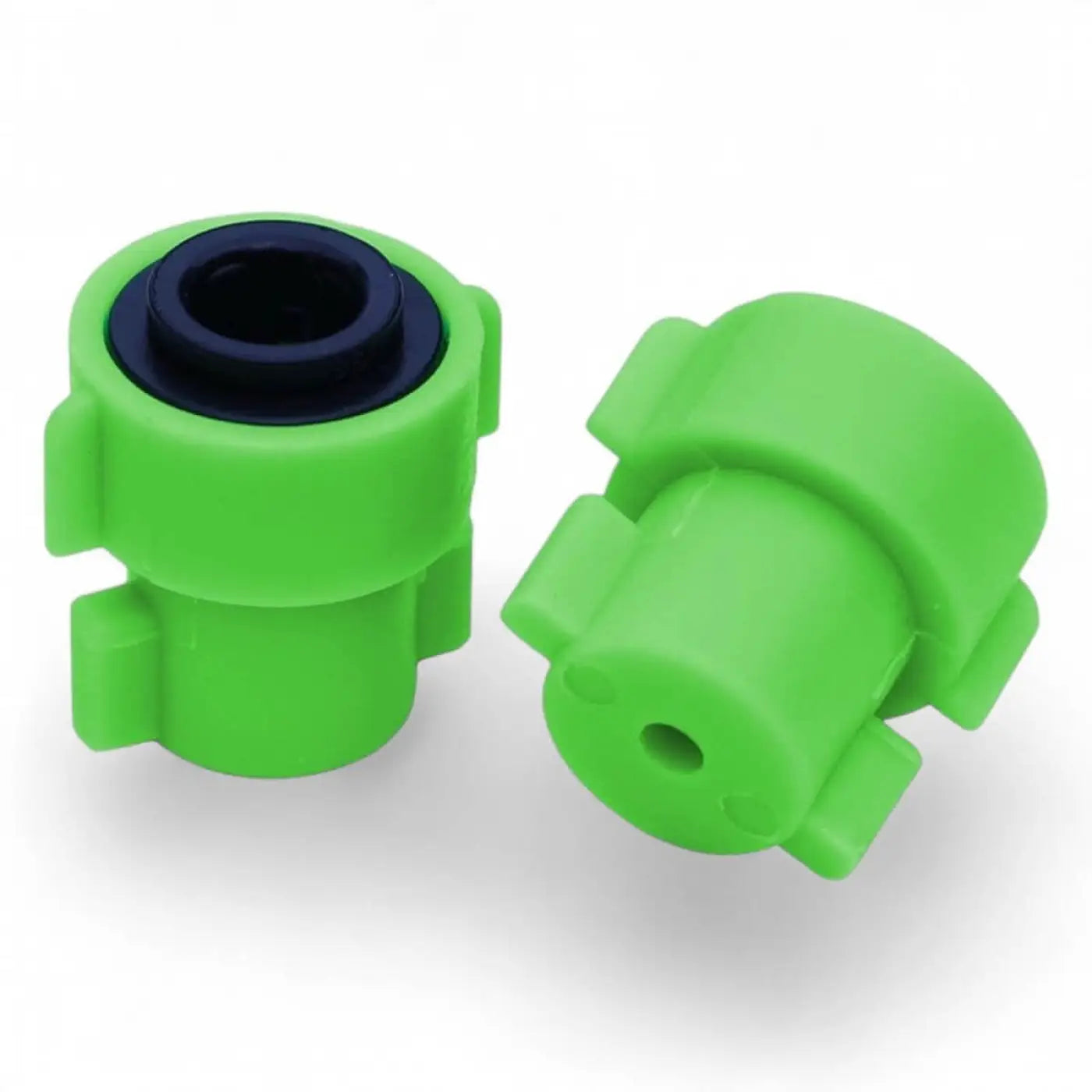 Bright green plastic bicycle headset spacers with black inner ring for gardiner düsen quick release paar