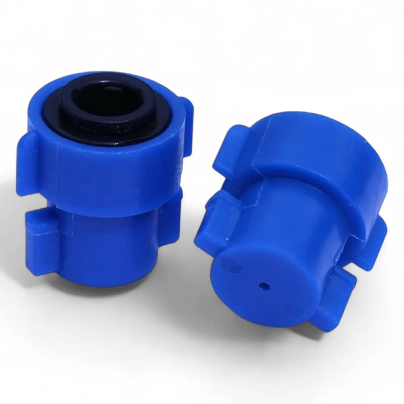 Blaue kunststoff automotive kraftstoffinjektor düsen mit schwarzen gummidichtungen gardiner düsen quick release paar