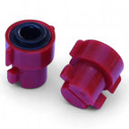 Vibrante rote kunststoffverbinder mit schwarzer gummidichtung im gardiner düsen quick release paar