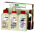 Hmk m521 naturstein-pflegeset mit drei flaschen rotbeige r 155 p 301 s 232 wassergelöst für steinpflege