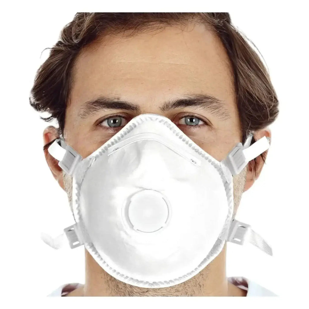 Weiße n95 atemschutzmaske hygoStar ffp3 nr d 29355 mit verstellbaren elastischen ohrschlaufen und atemventil