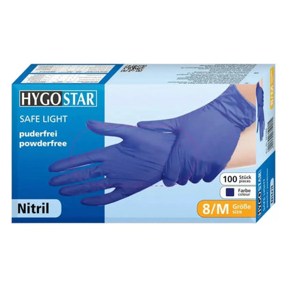Gants en nitrile Hygostar "Safe Light" Bleu foncé 100 pièces