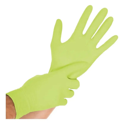 Gants en nitrile Hygostar "Safe Light" Vert 100 pièces