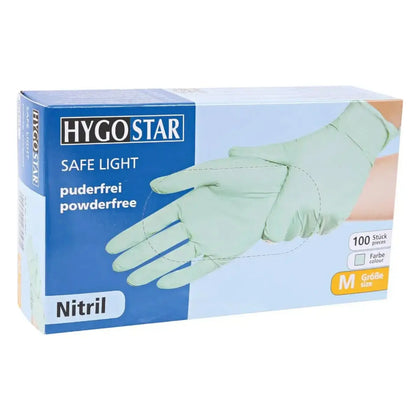 Gants en nitrile Hygostar "Safe Light" Vert menthe 100 pièces