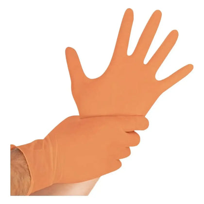 Gants en nitrile Hygostar "Safe Light" Orange 100 pièces