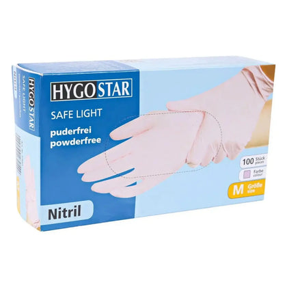 Gants en nitrile Hygostar "Safe Light" Rose 100 pièces