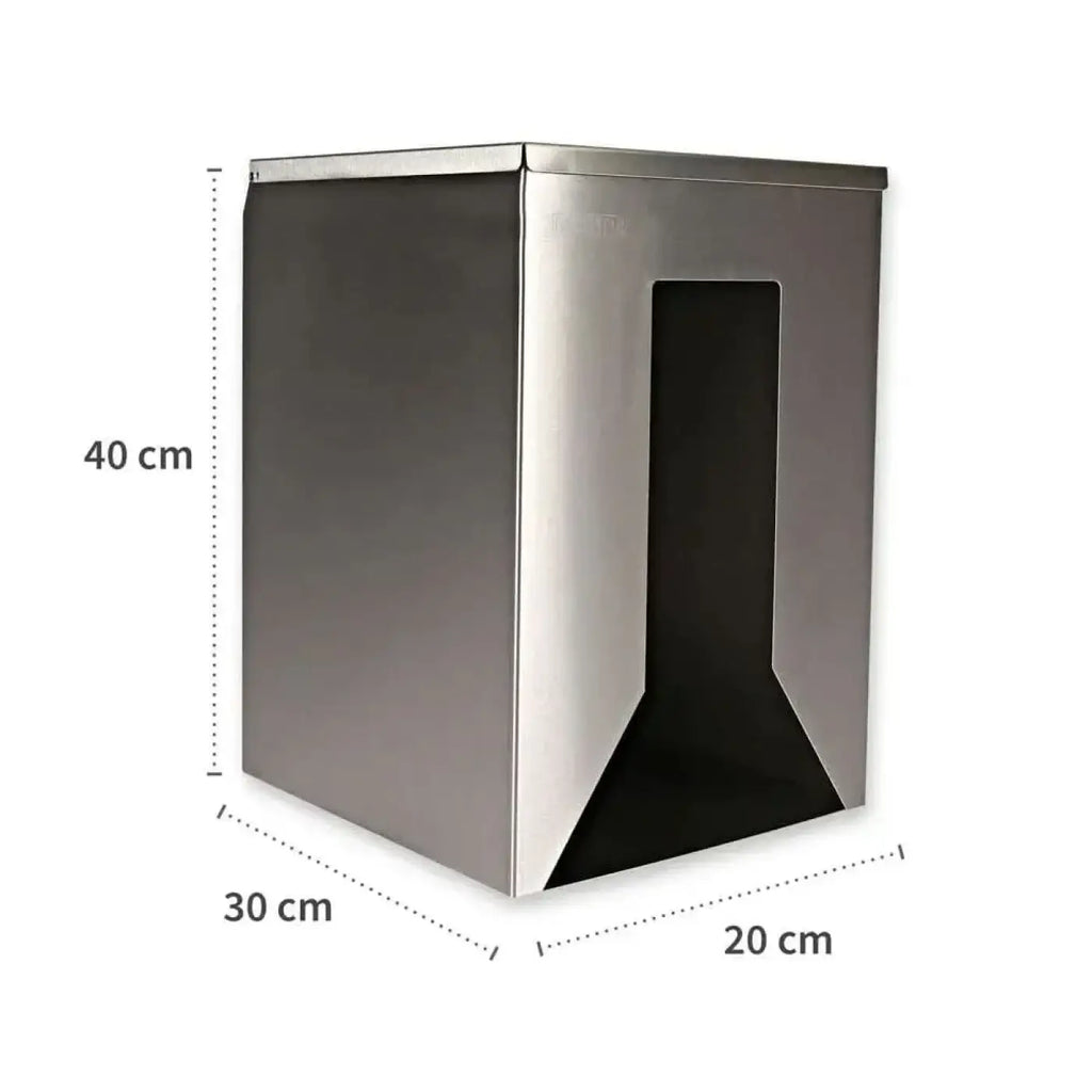 HygoStar spender für overalls und kittel aus edelstahl rechteckiger abfallbehälter schwarz innen 40x30x20 cm