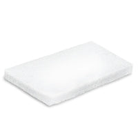 Weißes rechteckiges scheuerpad janex handpad 25x11,5 cm mit strukturierter faseroberfläche