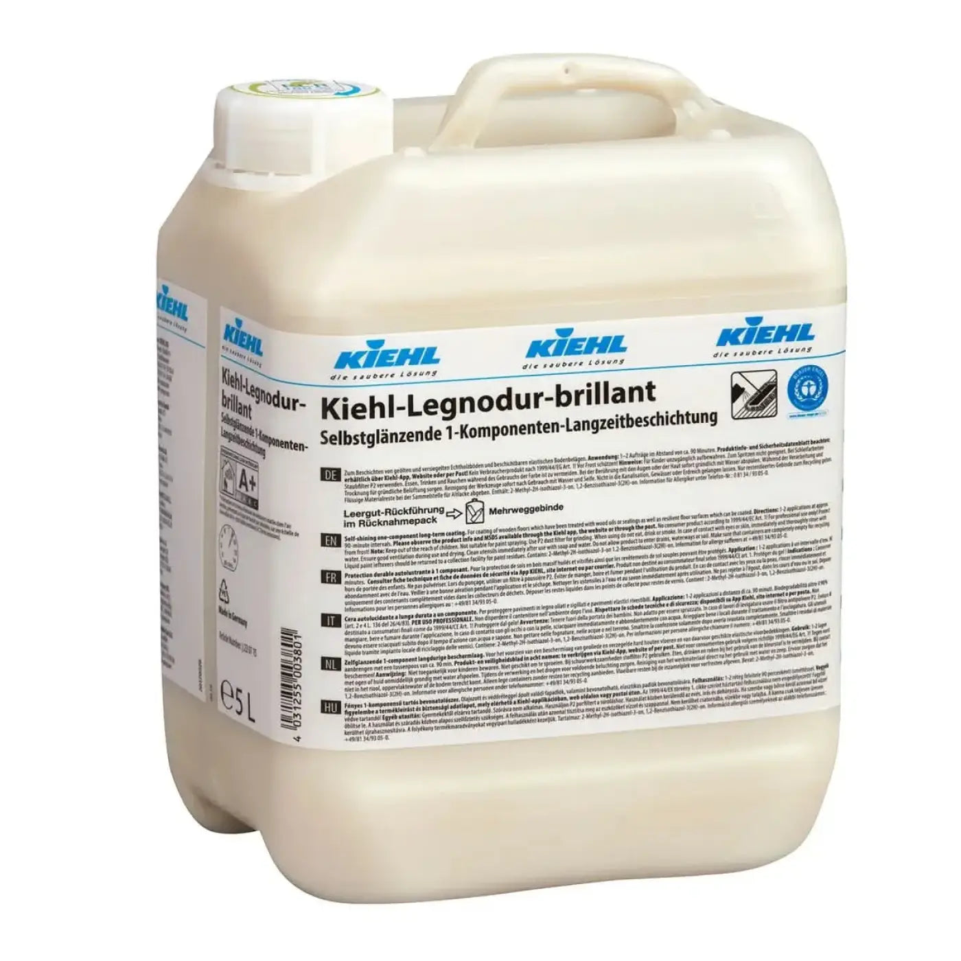 Kiehl legnodur-brillant holzbeschichtung 5l selbstverlaufende ein komponenten beschichtung im weißen plastikkanister