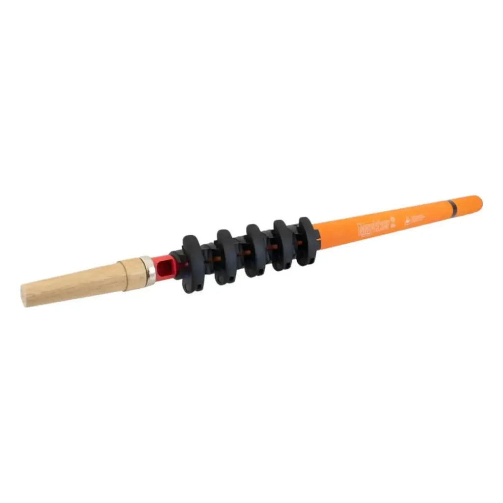 Orangene maykker mini pure carbon teleskopstange mit schwarzen griffabschnitten und holzgriff