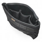 Schwarzer mayffer organizer-einsatz mit mehreren fächern und strukturiertem stoff im maykker smart bag standardbag frontloader
