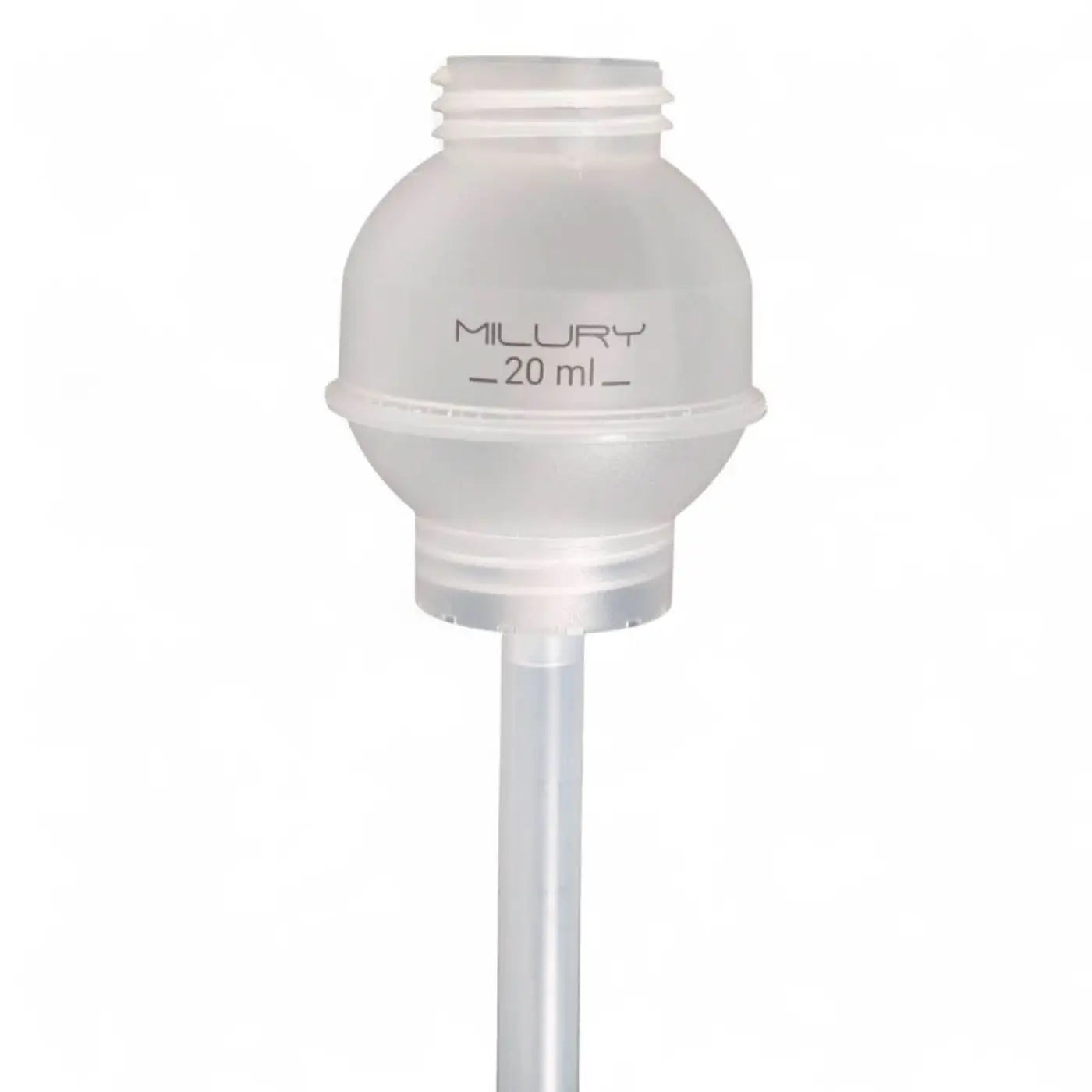 Transparent milury dosieraufsatz 20 ml aus plastik mit schmalem hals und schlauch für 1-liter-flaschen