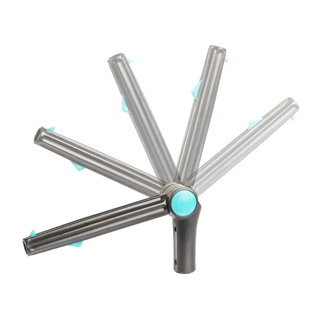 Moerman dr angle winkel-adapter silberner metall multiarm mit türkisfarbenem zirkularakzent und hellblauen clips