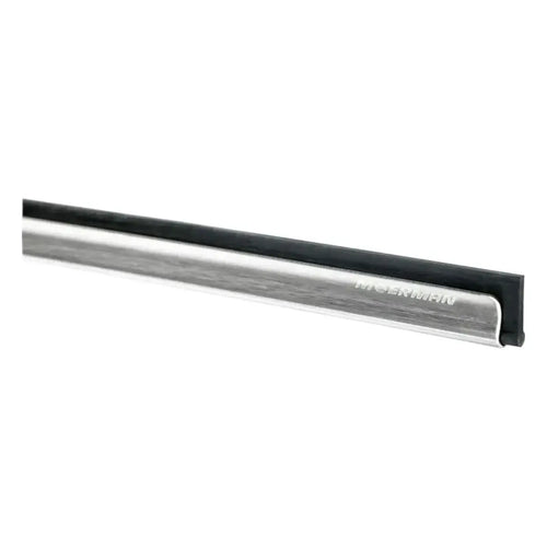 Silberner edelstahl fensterabzieher mit schwarzem gummiblatt von wacerman aus der moerman dura-flex serie
