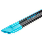 Moerman liquidator 3.0 fensterwischer-schiene mit patentierter carbonfaser-textur und türkisfarbener kunststoffspitze