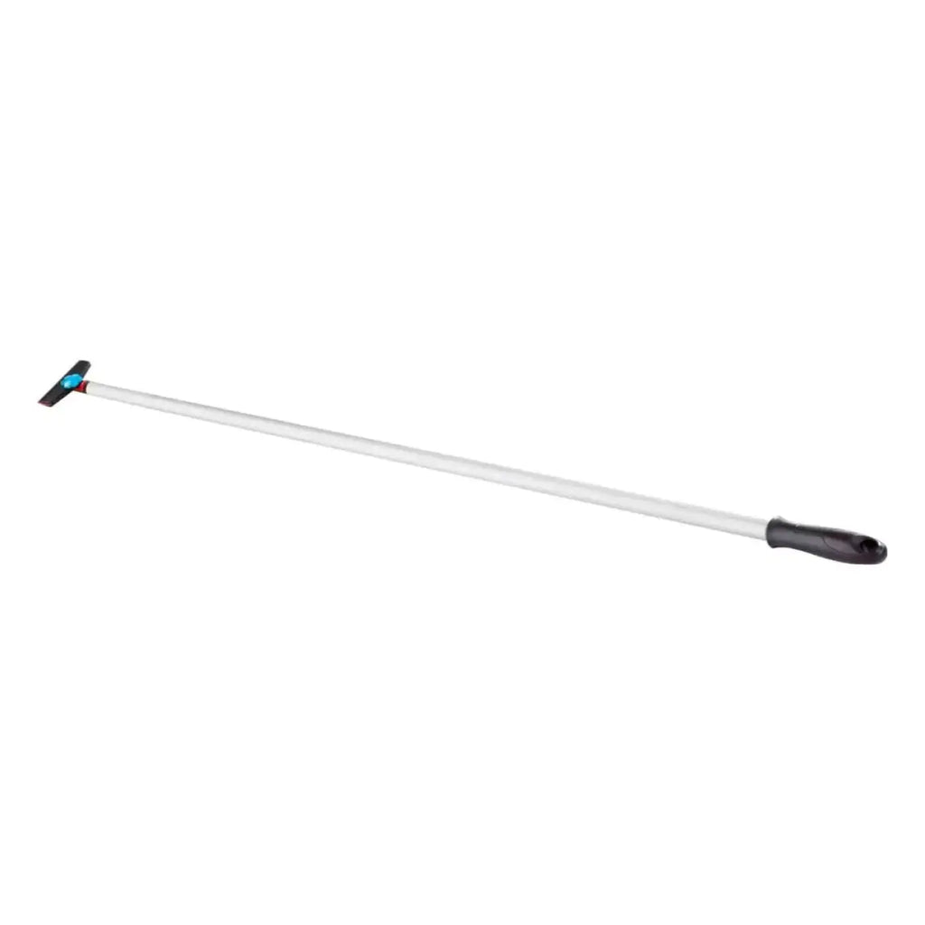 Moerman premium schaber mit griff silber teleskopisch schwarze ergonomische griff mit blauem akzent am kopf