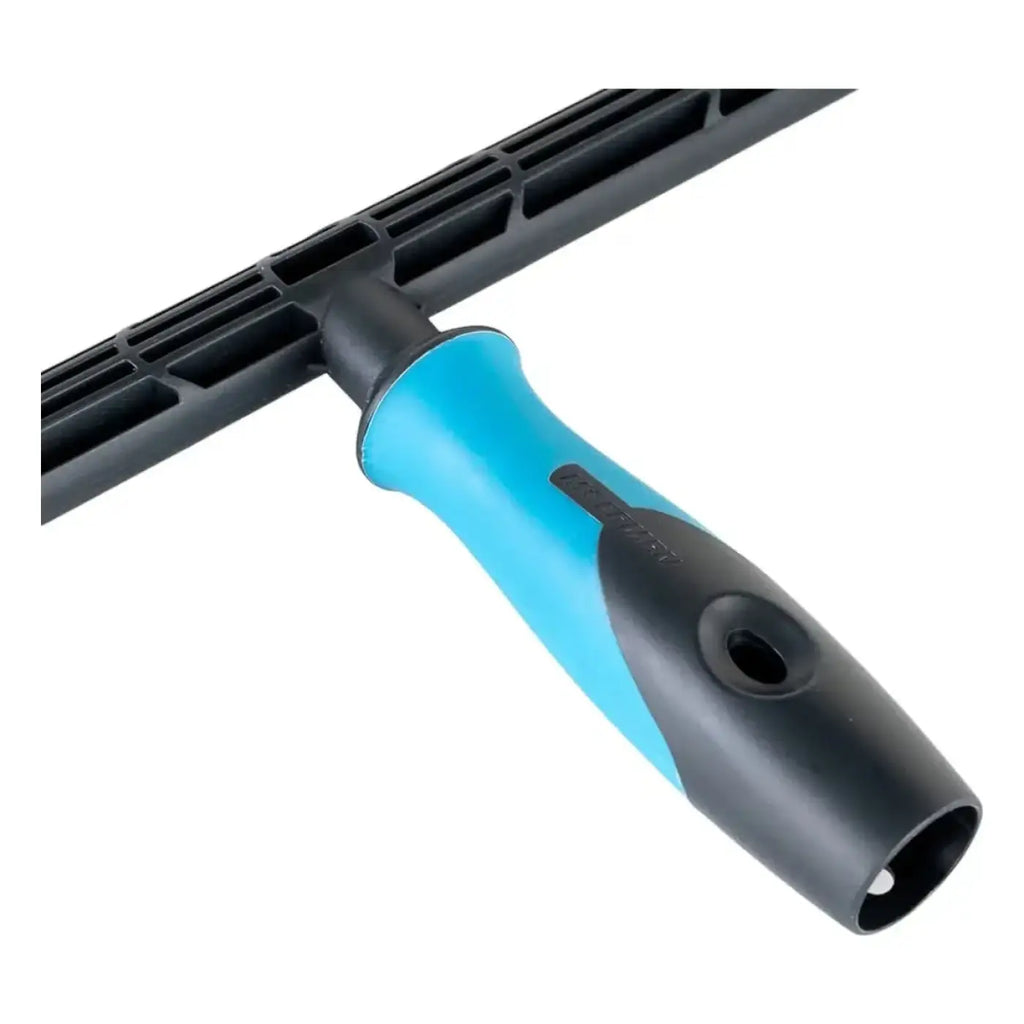 Blauer und schwarzer ergonomischer griff für moerman premium t-bar fenstereinwascher träger zum fensterputzen