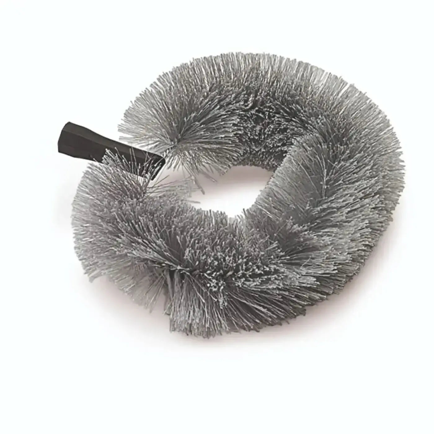 Nölle ersatzkopf staubbiene oval mit ita-gewinde silberner metallborstenpinsel mit schwarzem griff spiralförmig