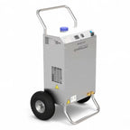 Osmobil hotbox reinwasserheizung silberner industrieller dampfreiniger mit blauem deckel schwarzen rädern und metallgriff