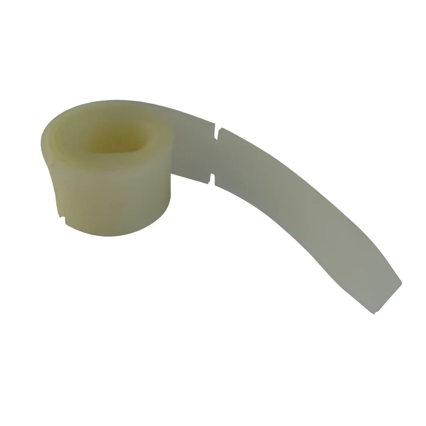 Ein roll pale gelb translucent klebeband aus polyurethan mit strukturierter oberfläche und vorperforationen für sauglippe arbeitslippe vorne polyurethan t5680 teller 80 cm
