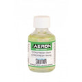 Eine klare glasflasche mit weißem verschluss enthält ein hellgelbes odor-neutralisierendes produkt aeron citrofresh stark aus deutschland